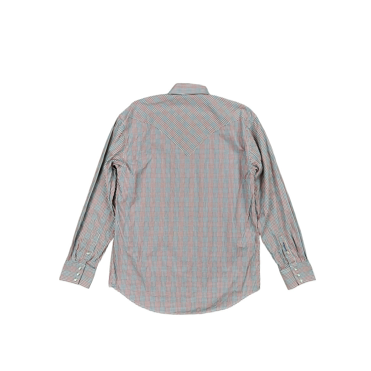 Stetson Western Patriotic Plaid Long Sleeve Pearl Snap Shirt — Size Medium // Preowned