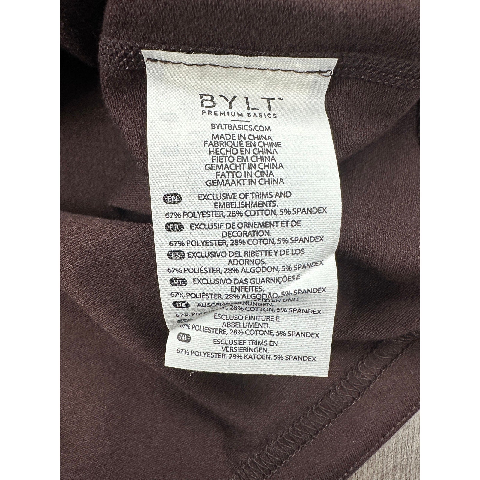 BYLT Signature Drop Cut Luxe Tee in Brown — Size Large // Preowned