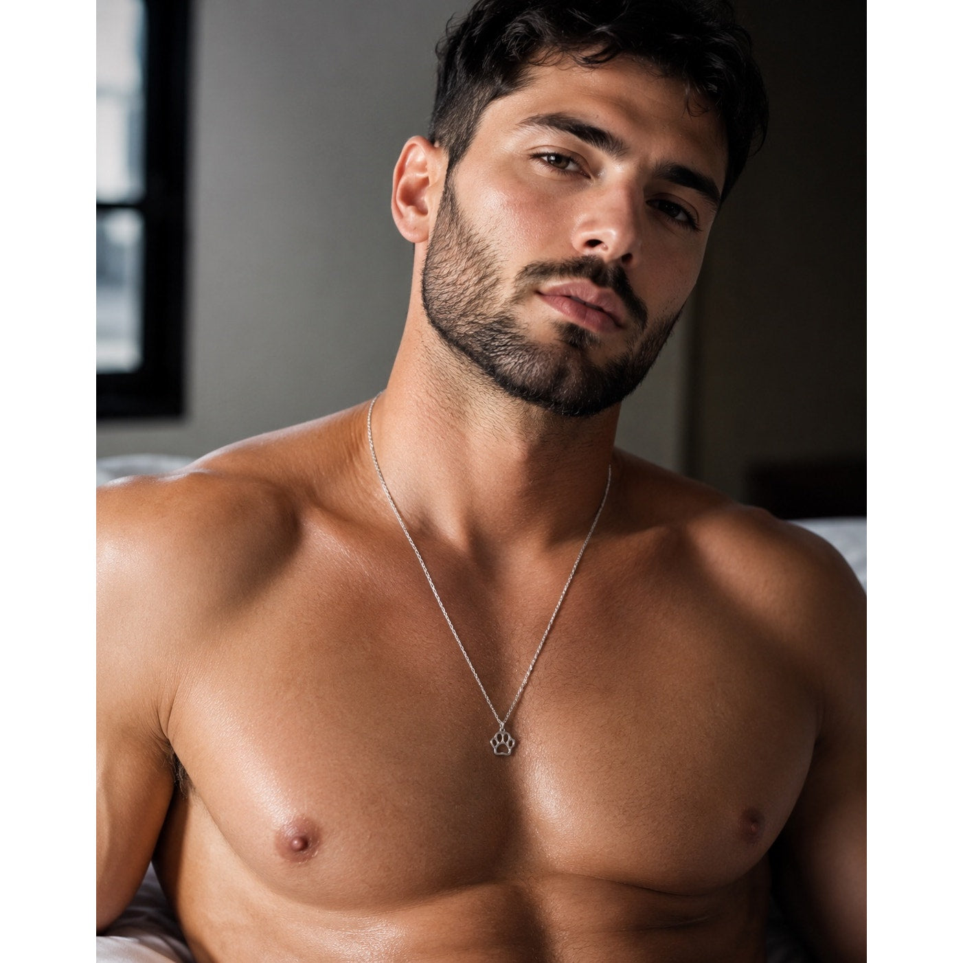 Andrew Christian Paw Print Necklace in Silver — One Size
