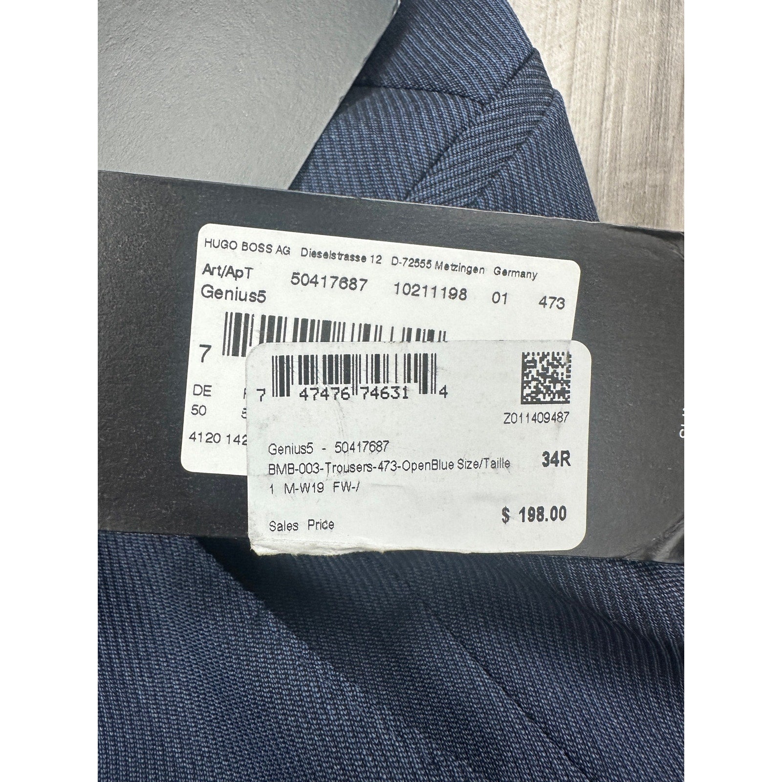 BOSS Hugo Boss Genius5 Slim Fit Wool Dress Pants in Open Blue, Navy — Size 34R