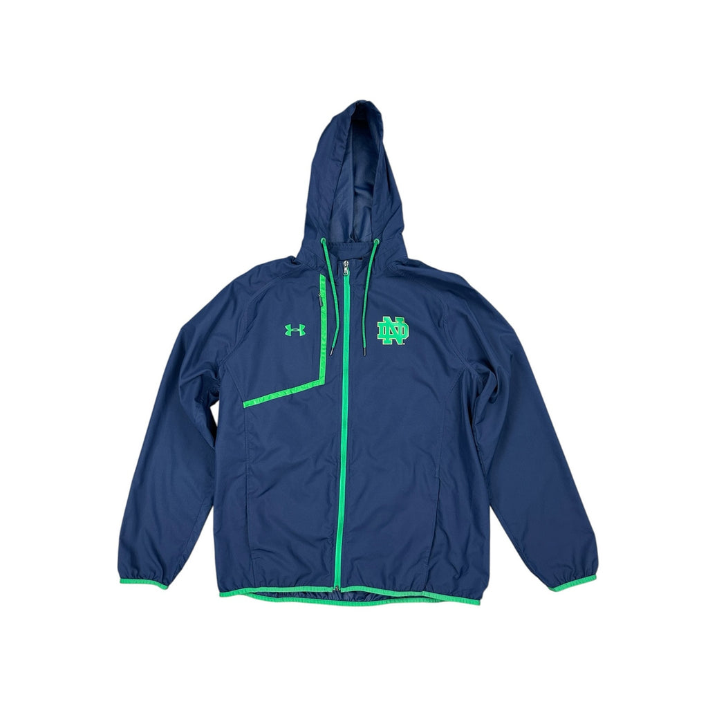 Under Armour Notre Dame Fighting Irish Storm Full Zip Hooded Windbreaker Jacket — Size Medium // Preowned
