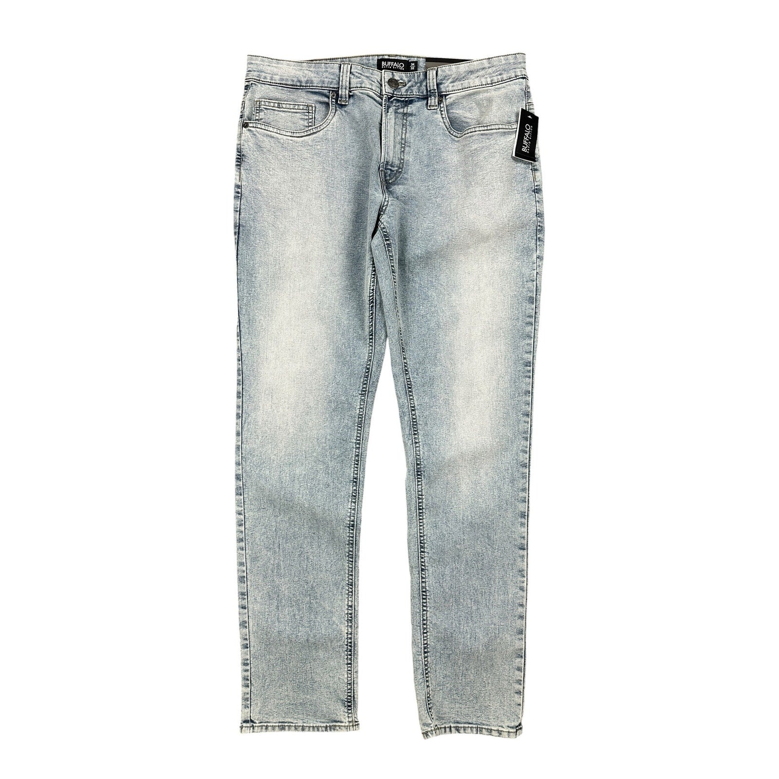 Buffalo David Bitton Ash Slim Stretch Jeans in Bleached and Blasted — Size 34x32