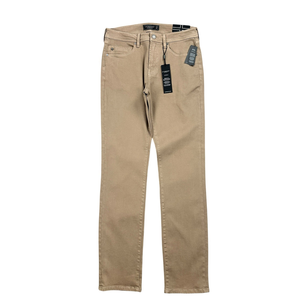 Liverpool Los Angeles Kingston Modern Straight Stretch Jean in Taupe — Size 32x34
