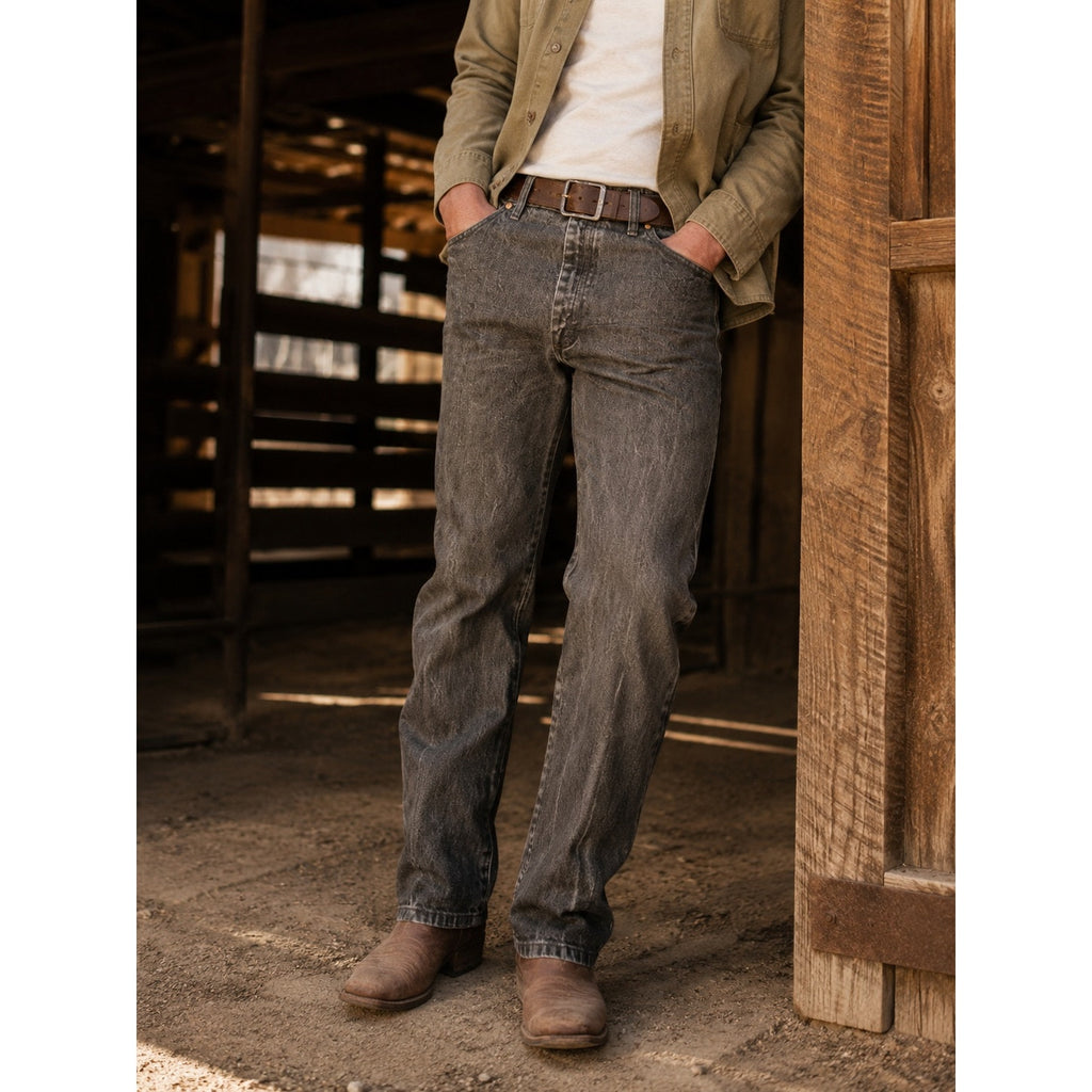 Wrangler Cowboy Cut Slim Fit Jean in Black Chocolate — Size 38x30 // Preowned