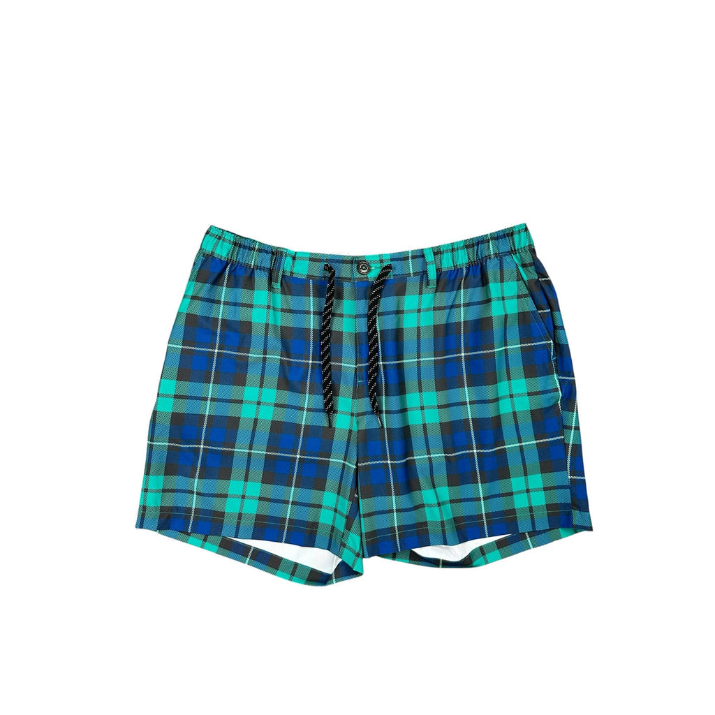 Chubbies Performance Everywhere 6-Inch Hybrid Drawstring Shorts in Green Blue Brown Yellow Cream — Size 2XL // Preowned