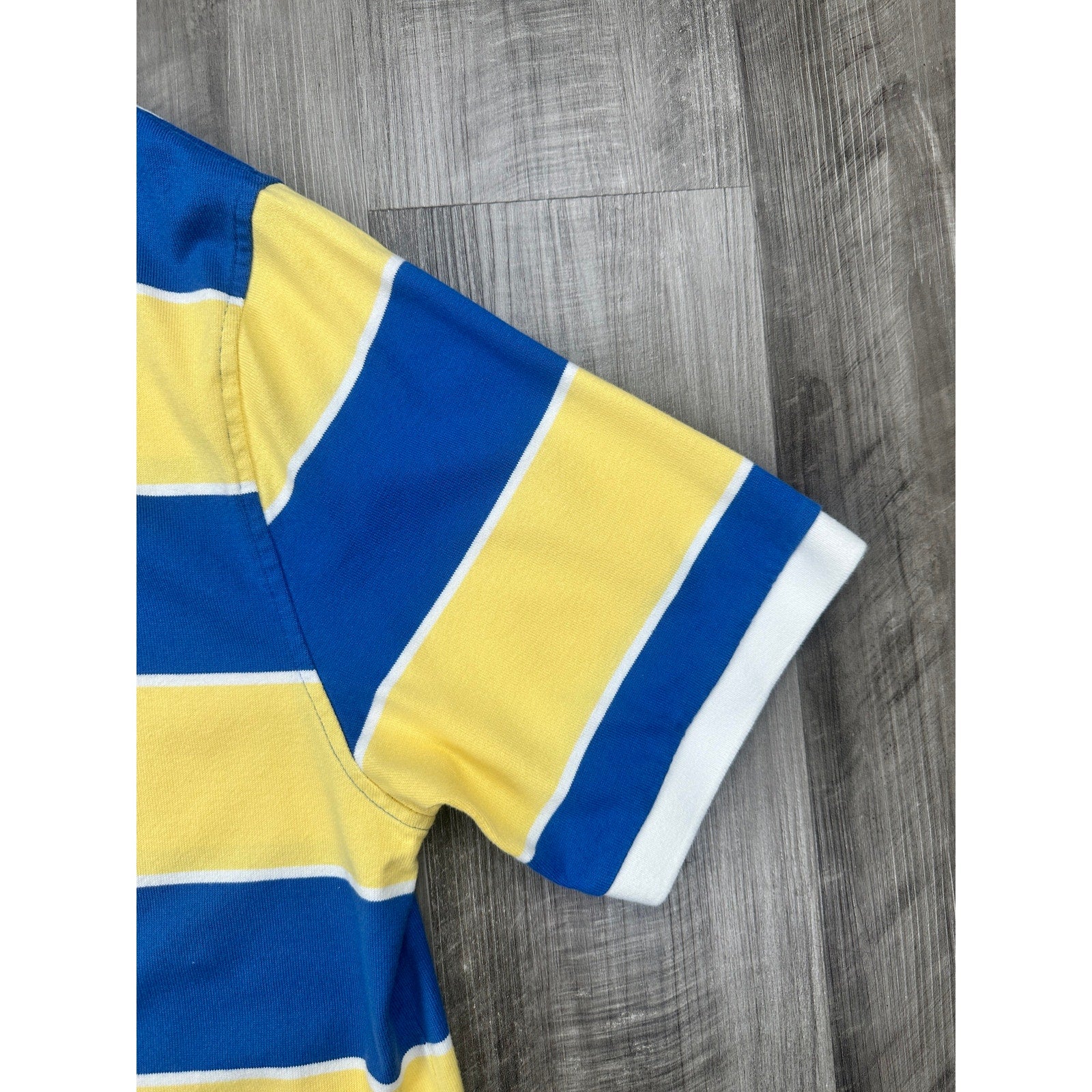 Brooks Brothers 346 Rugby Stripe Polo in Yellow, Blue, White — Size 2XL // Preowned