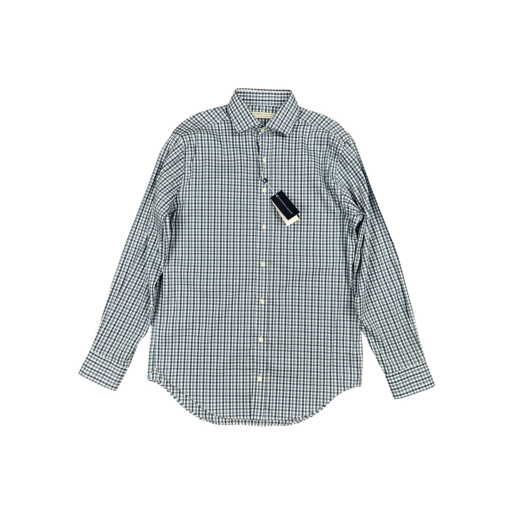 Holderness & Bourne The Flynn Signature Fit Plaid Long Sleeve Shirt in Bedford Blue — Size Large