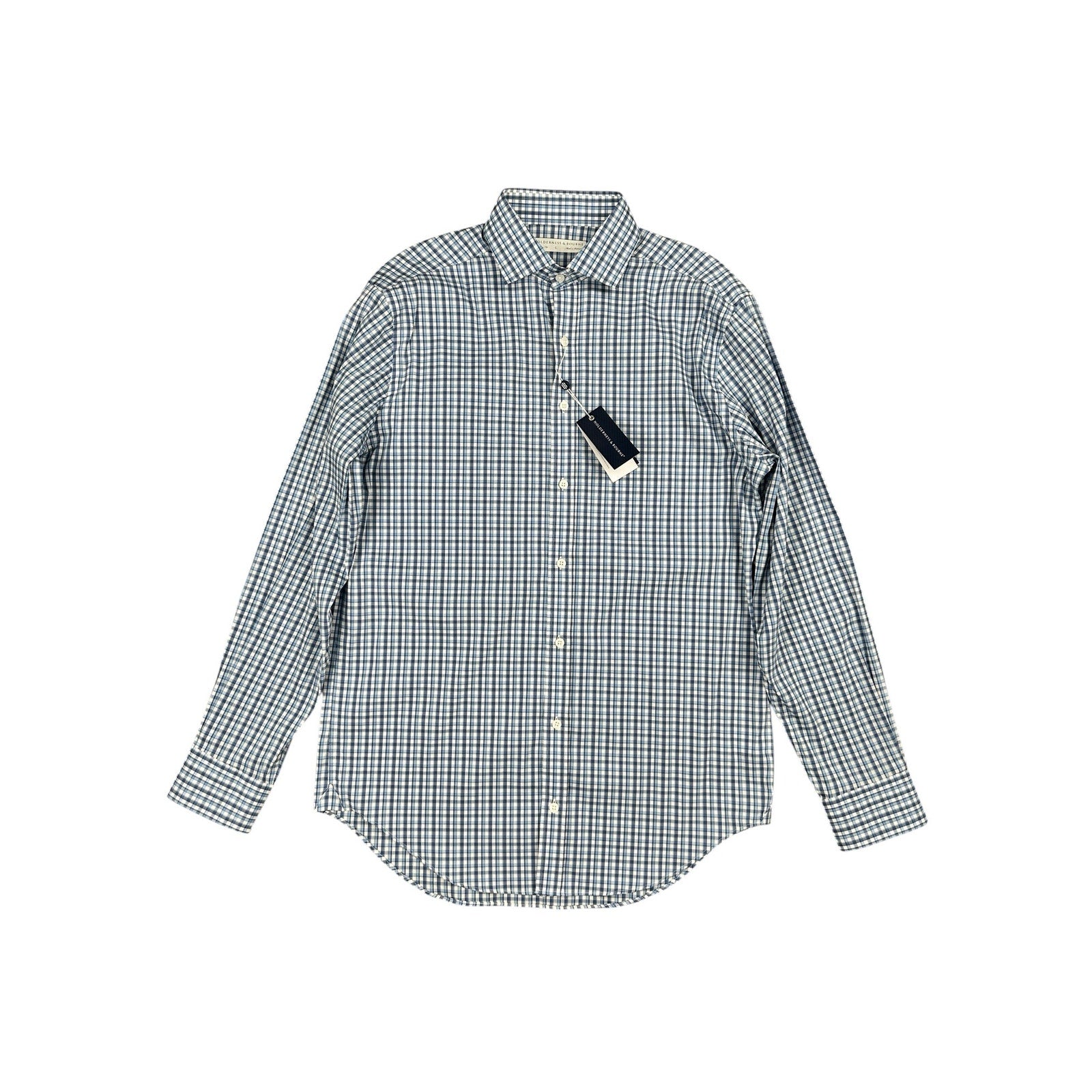Holderness & Bourne The Flynn Signature Fit Plaid Long Sleeve Shirt in Bedford Blue — Size Large