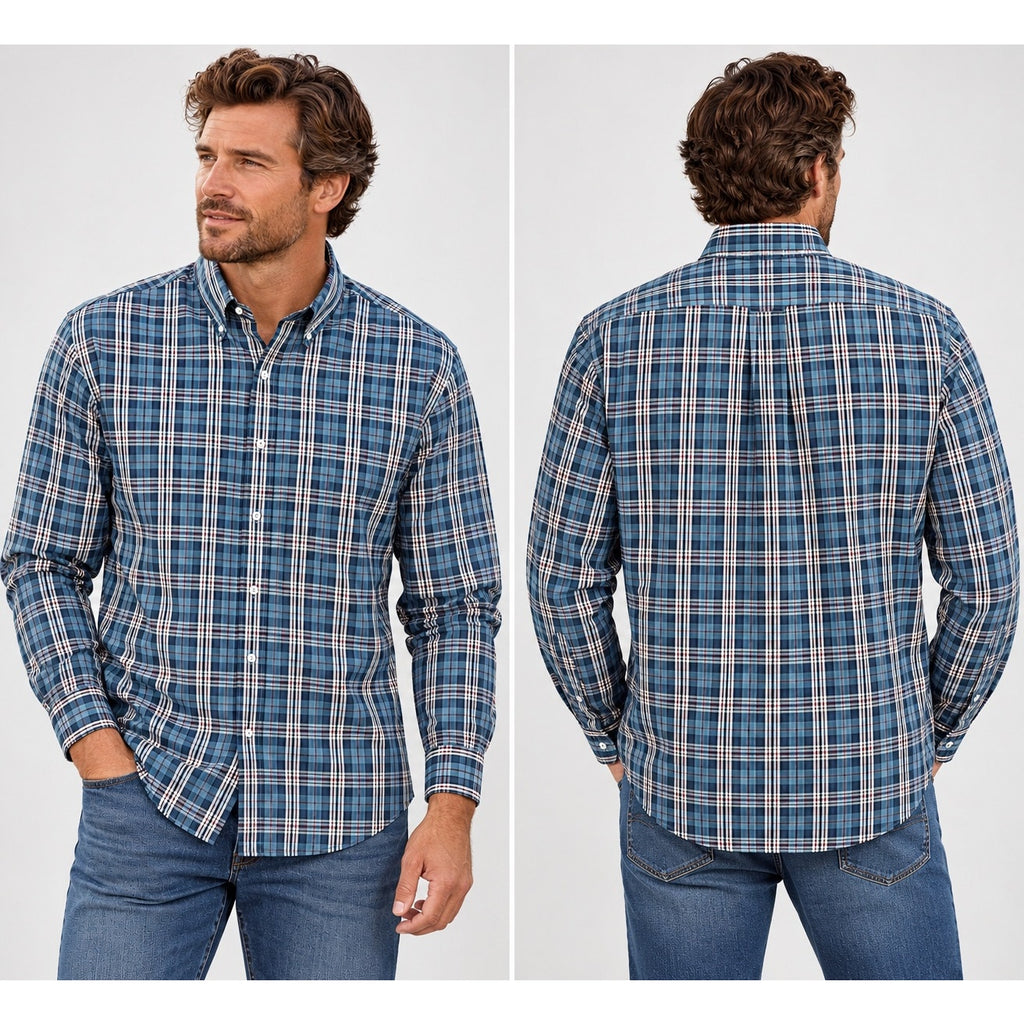Onward Reserve Classic Fit Non-Iron Plaid Long Sleeve Button Down — Size Large // Preowned
