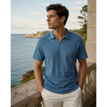Robert Barakett Basil Road Short Sleeve Open Collar Polo in Ocean View — Size XL