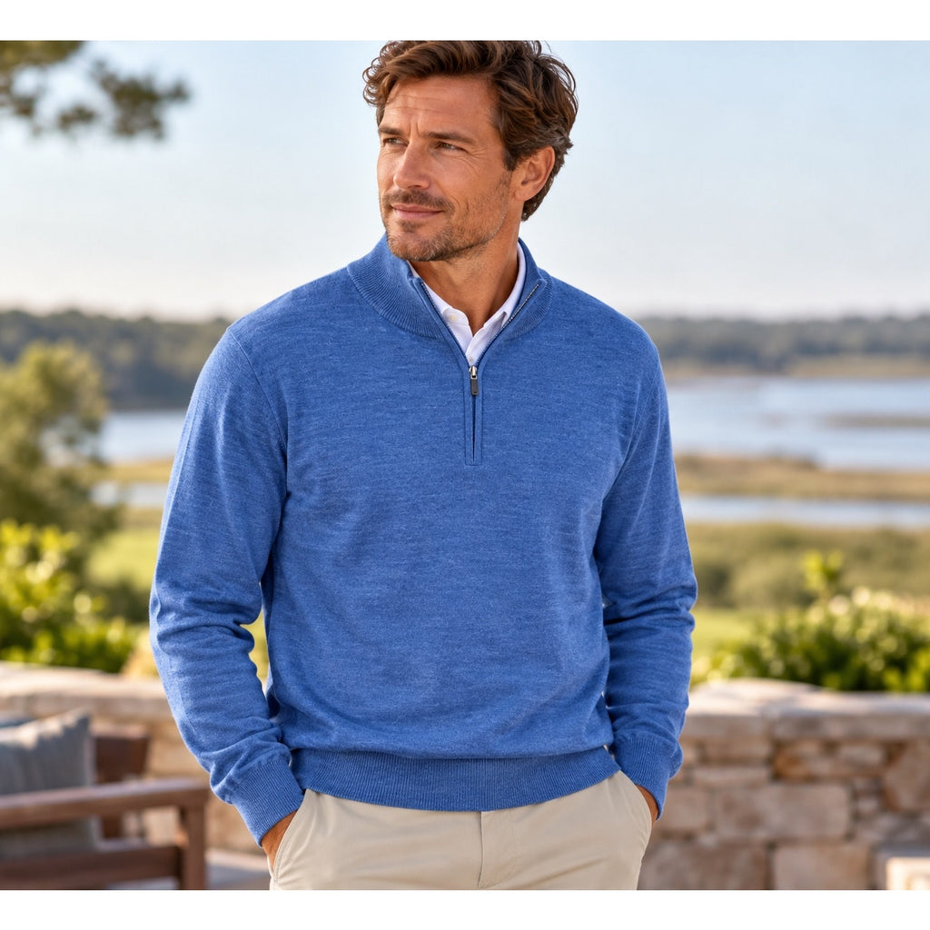 Peter Millar Autumn Crest Quarter Zip Merino Wool Pullover — Size XL // Preowned