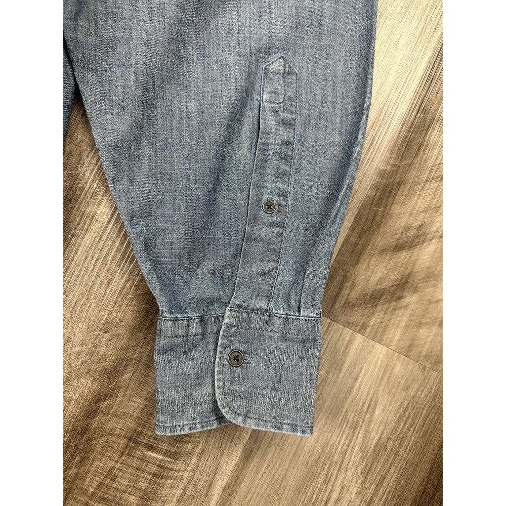 Peter Millar Tamworth Chambray Stretch Cotton Sport Long Sleeve Button Down Shirt — Size 2XT // Preowned