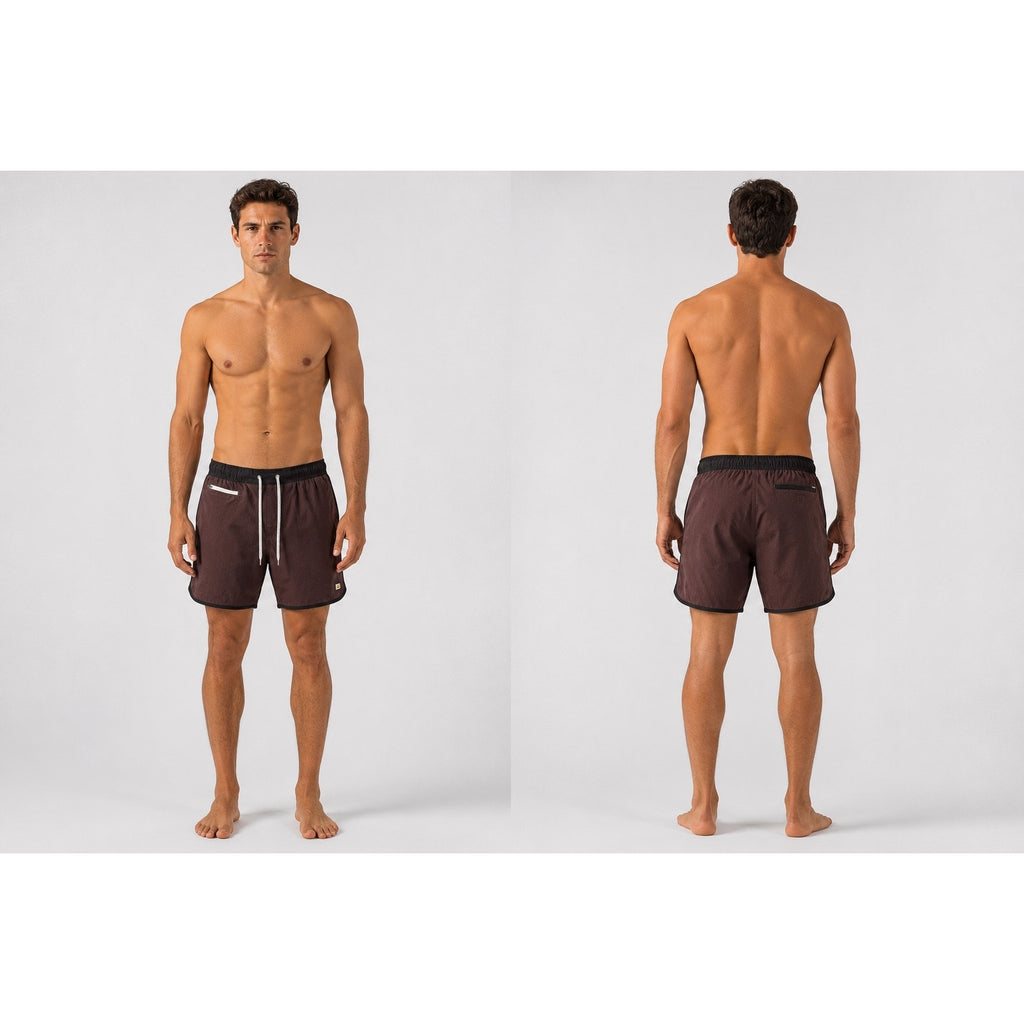 Vuori Banks Performance Athletic Shorts in Dark Burgundy Black — Size Medium // Preowned