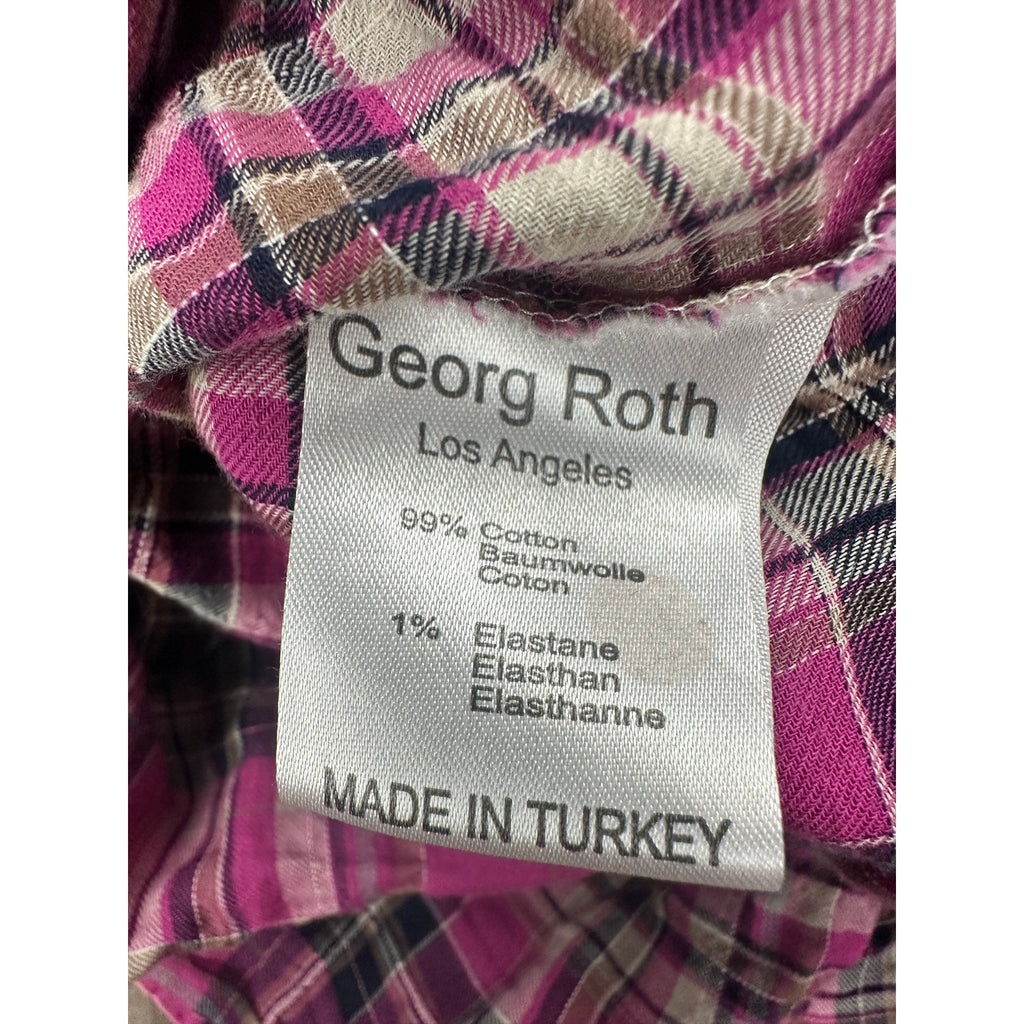 Georg Roth Lightweight Cotton Stretch Performance Weave Plaid Long Sleeve Shirt — Size 2XL // Preowned