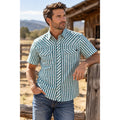 Rock & Roll Denim TEK Core Striped Short Sleeve Western Pearl Snap Shirt — Size Medium // Preowned