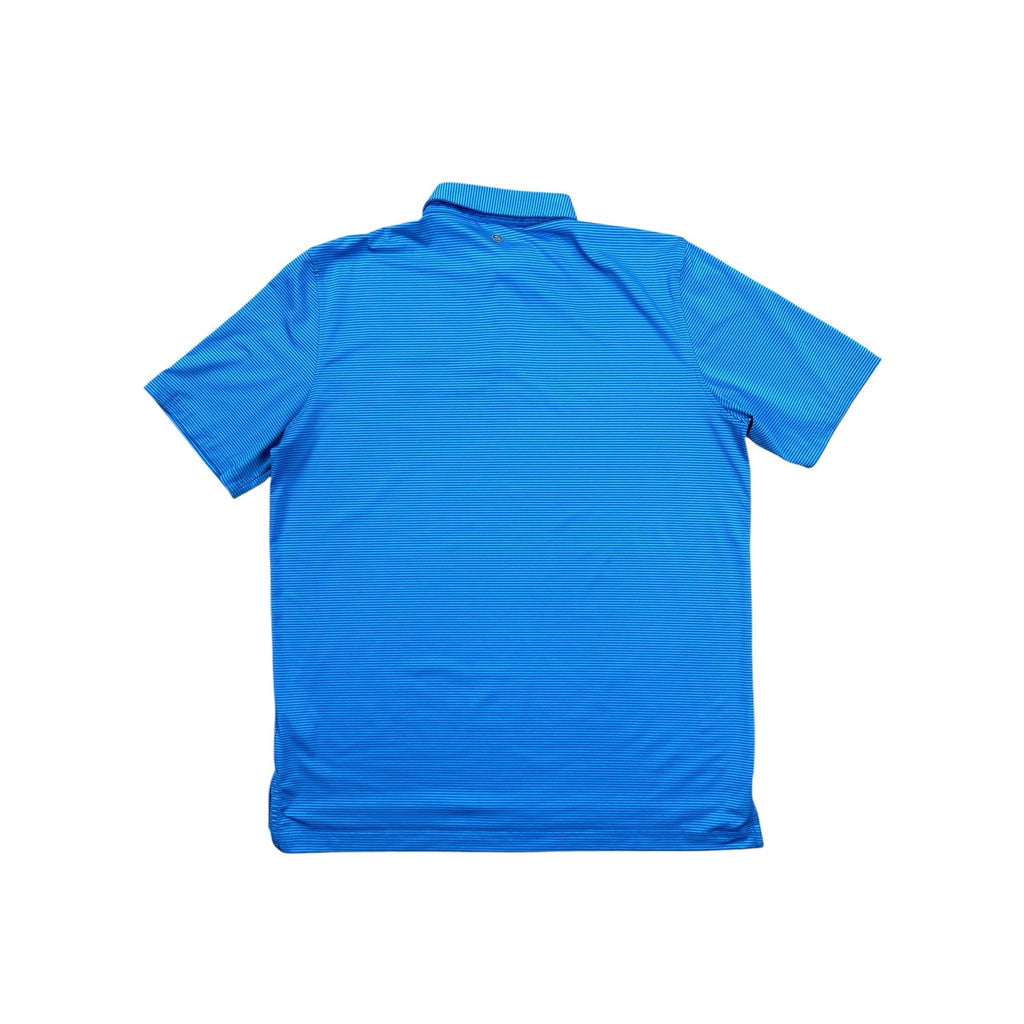 Stitch Golf Performance Striped Golf Polo in Aqua Blue — Size Large // Preowned