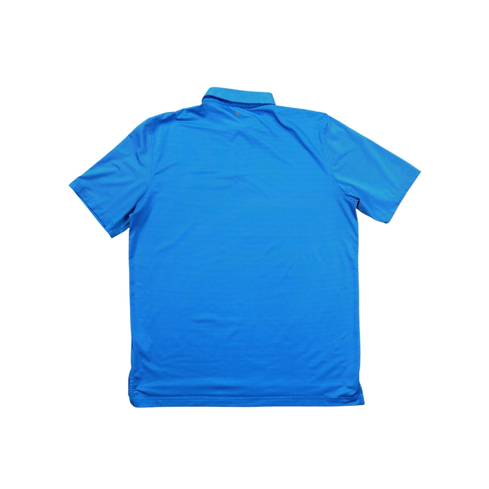 Stitch Golf Performance Striped Golf Polo in Aqua Blue — Size Large // Preowned