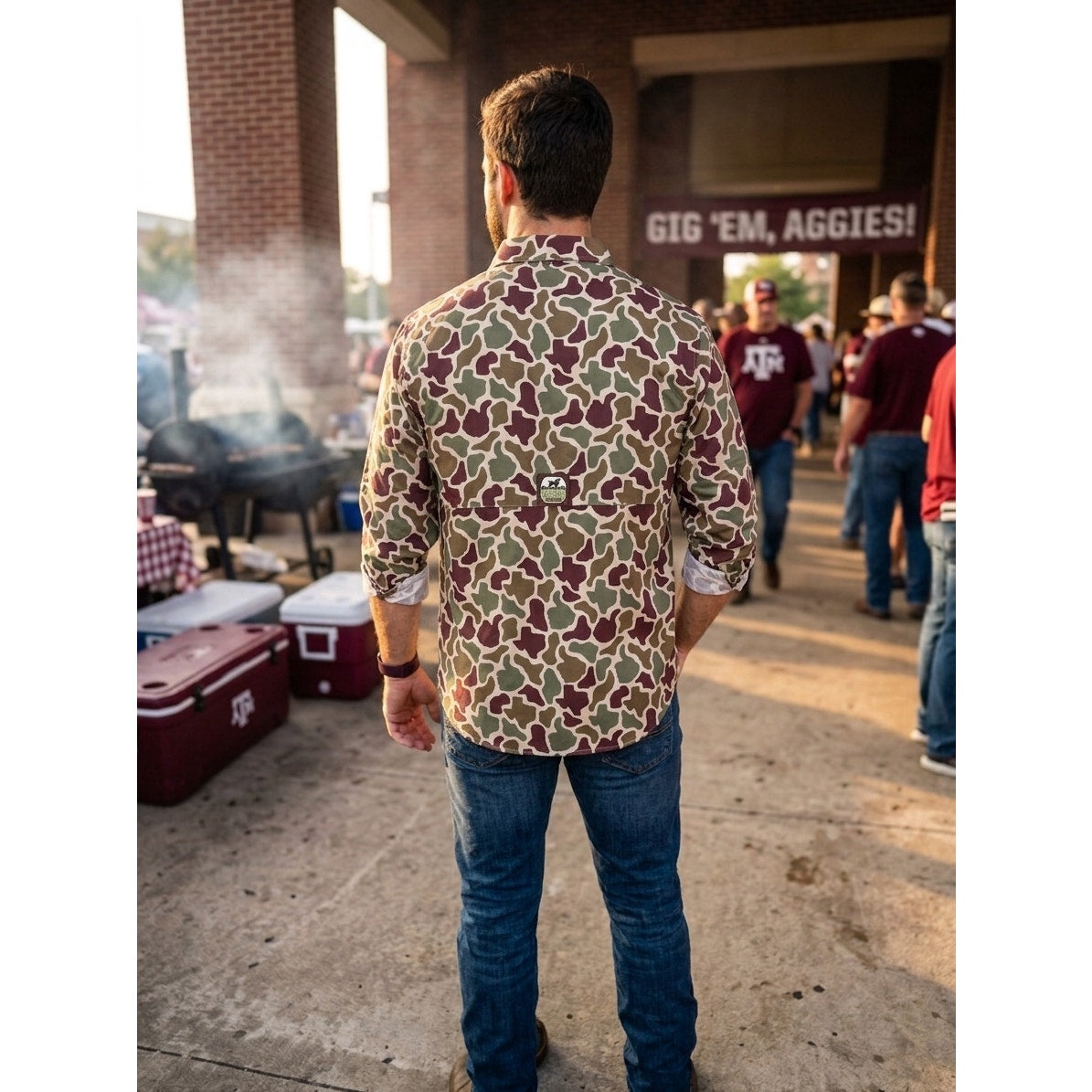 Texas A&M Aggies Amigo Provisions Camo Vented Performance Shirt - Men's Medium