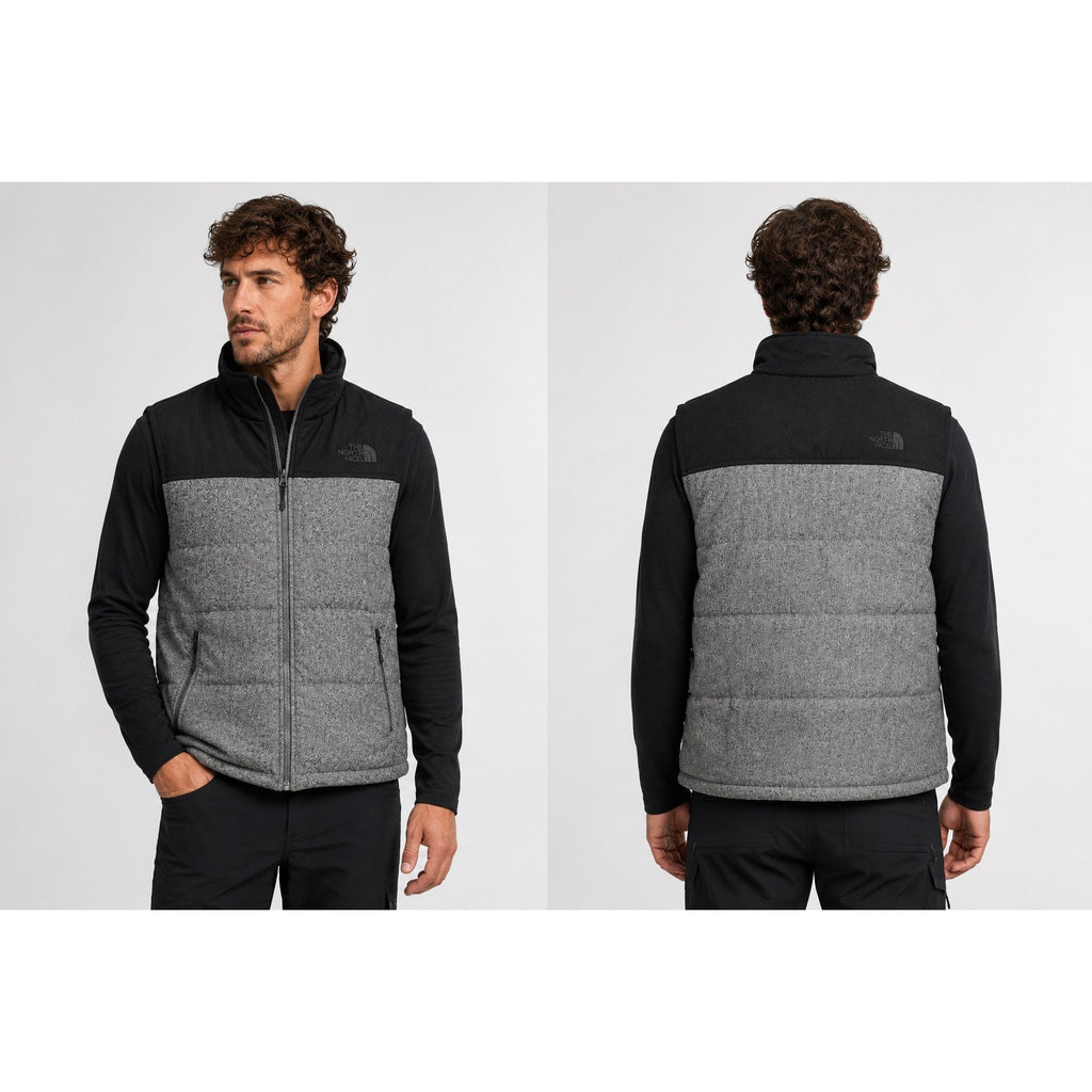 The North Face Wool Blend Retro Utility Vest in Black and Gray — Size Large // Preowned