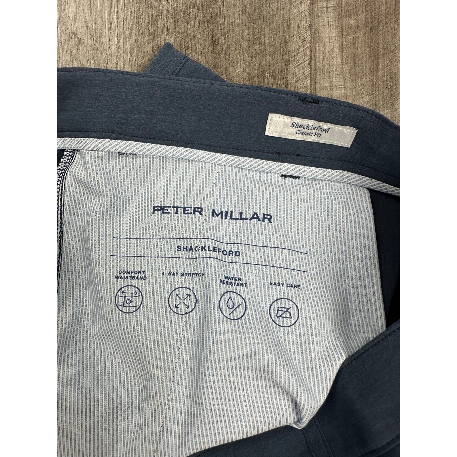 Peter Millar Shackleford Classic Fit Performance Golf Shorts in Navy — Size 40