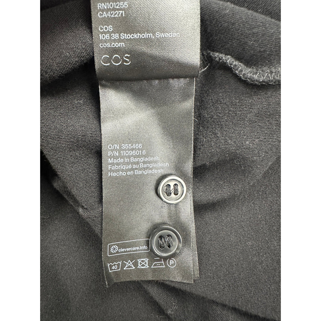 COS Regular Fit Stretch Jersey Long Sleeve Shirt in Black — Size Medium // Preowned