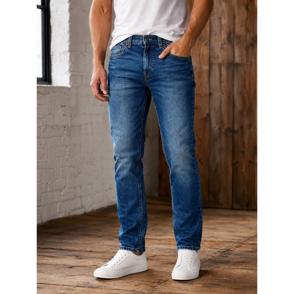 Buffalo David Bitton Ash Slim Stretch Jean in Indigo Sanded — Size 34x32