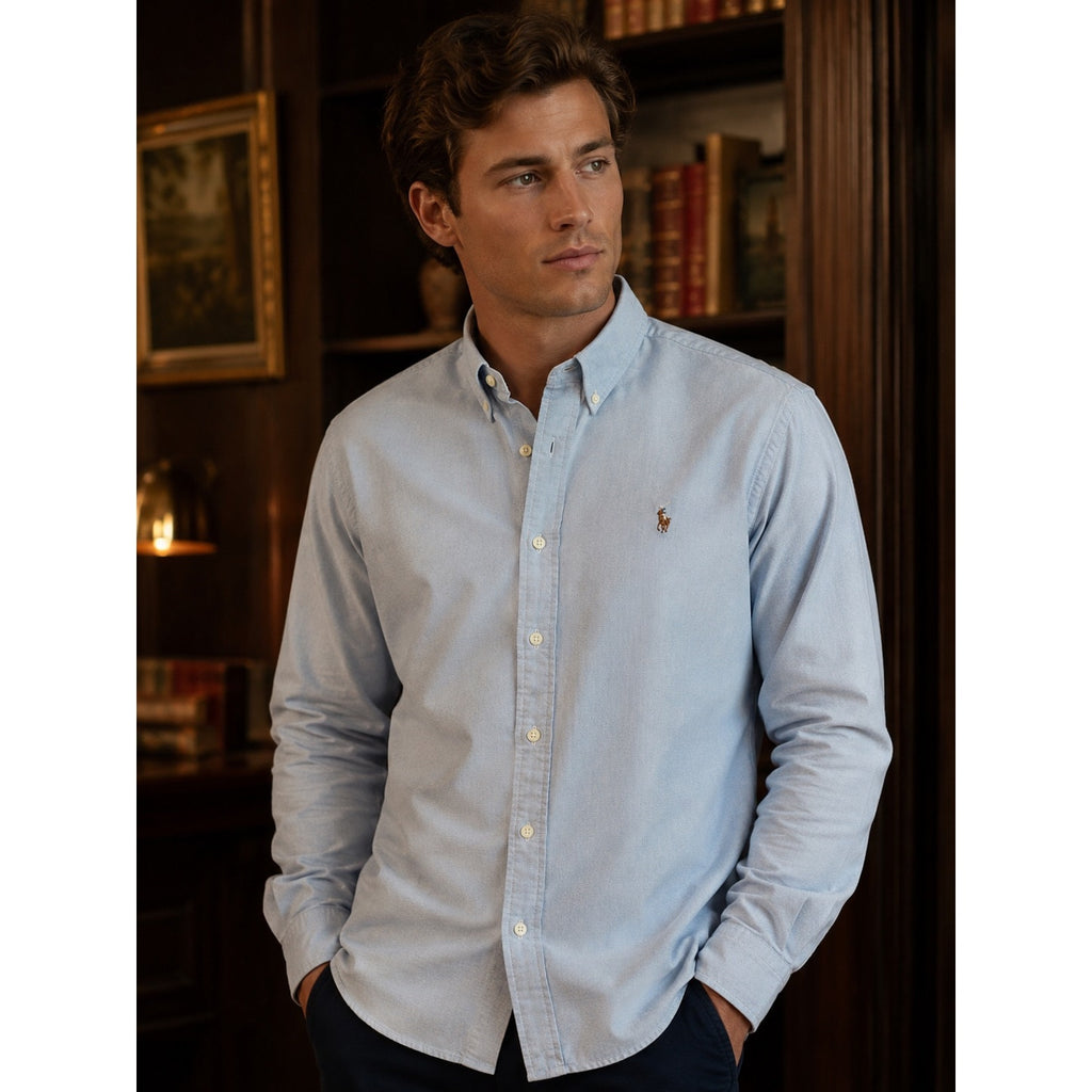 Polo Ralph Lauren Classic Fit Oxford Long Sleeve Button Down in Light Blue — Size XL // Preowned