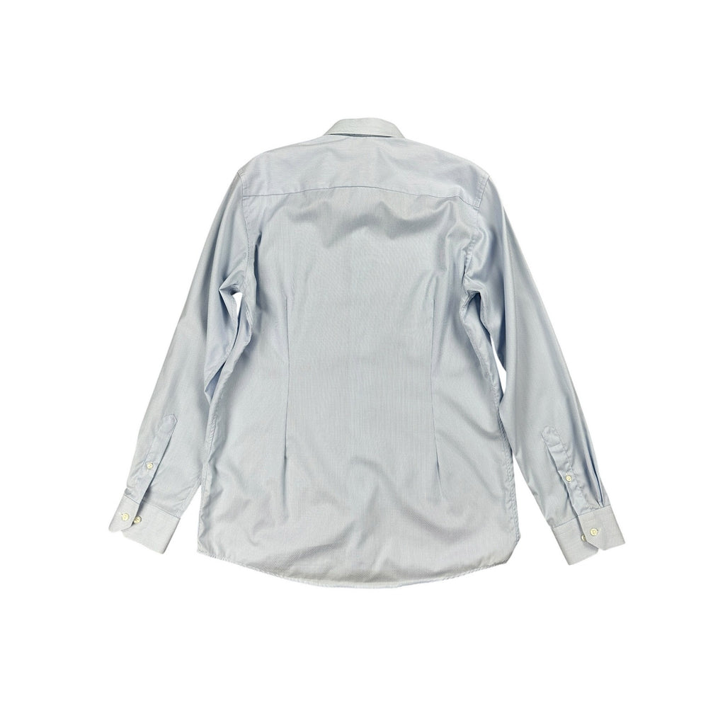 Eton Contemporary Signature Twill Long Sleeve Button Down in Light Blue and White — Size Large // Preowned