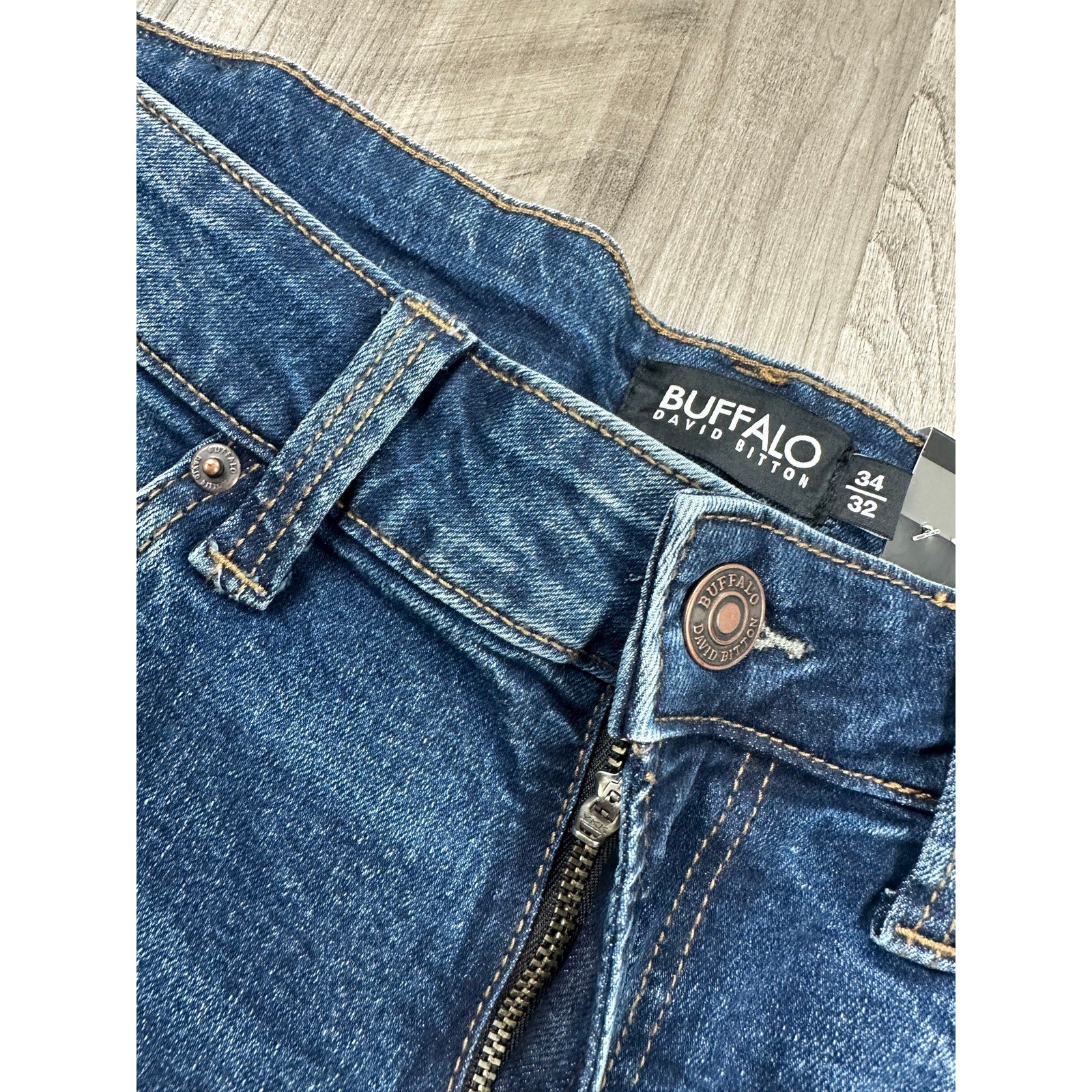 Buffalo David Bitton Ash Slim Stretch Jean in Indigo Sanded — Size 34x32