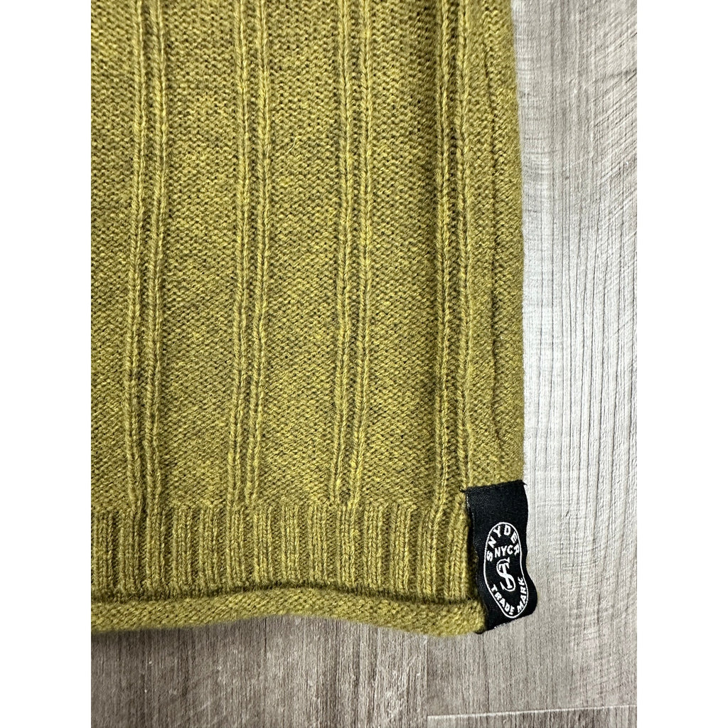 Todd Snyder Textured Mini Cable Crewneck Sweater in Lemongrass — Size Large