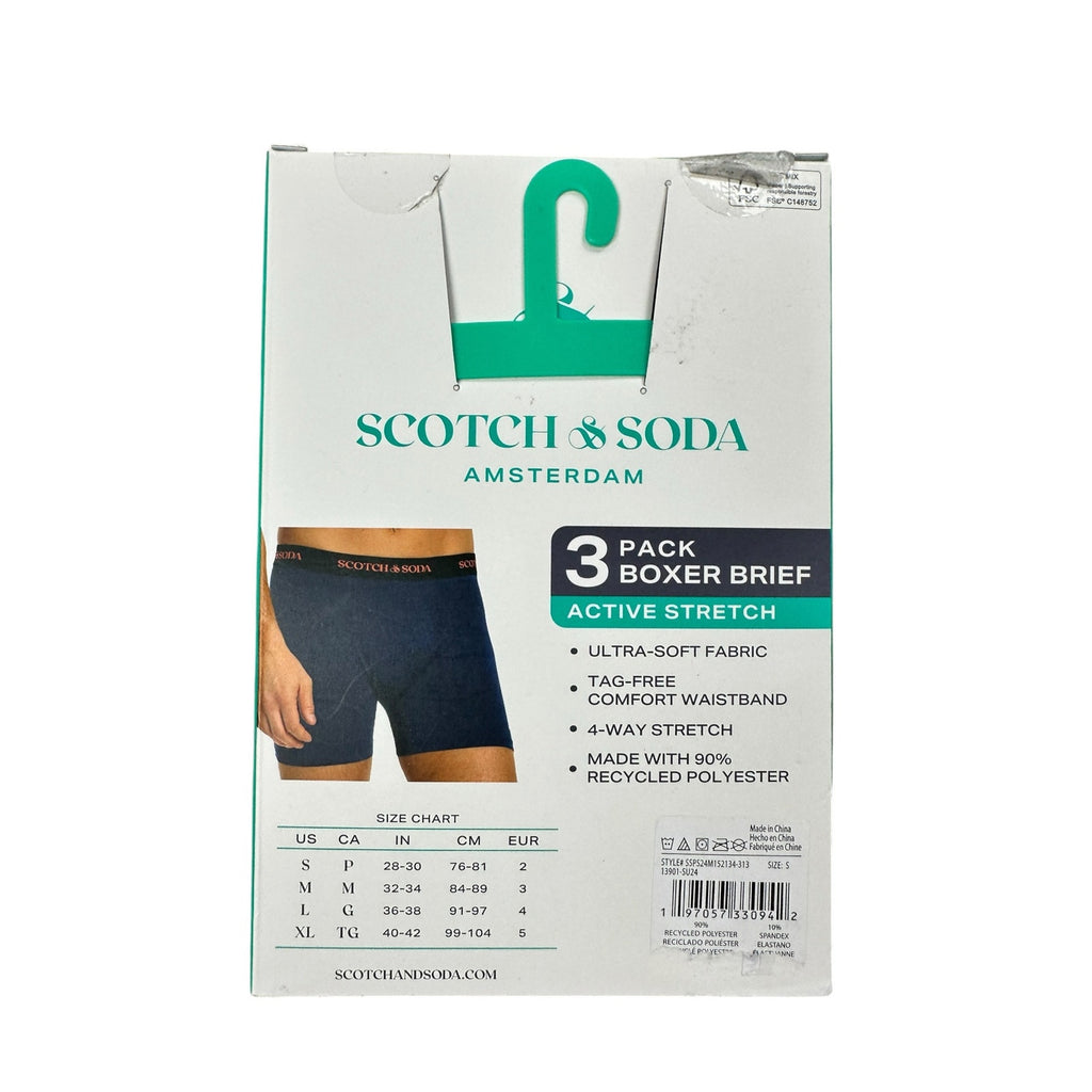 Scotch & Soda Active Stretch Boxer Brief - 3 Pack — Size Small