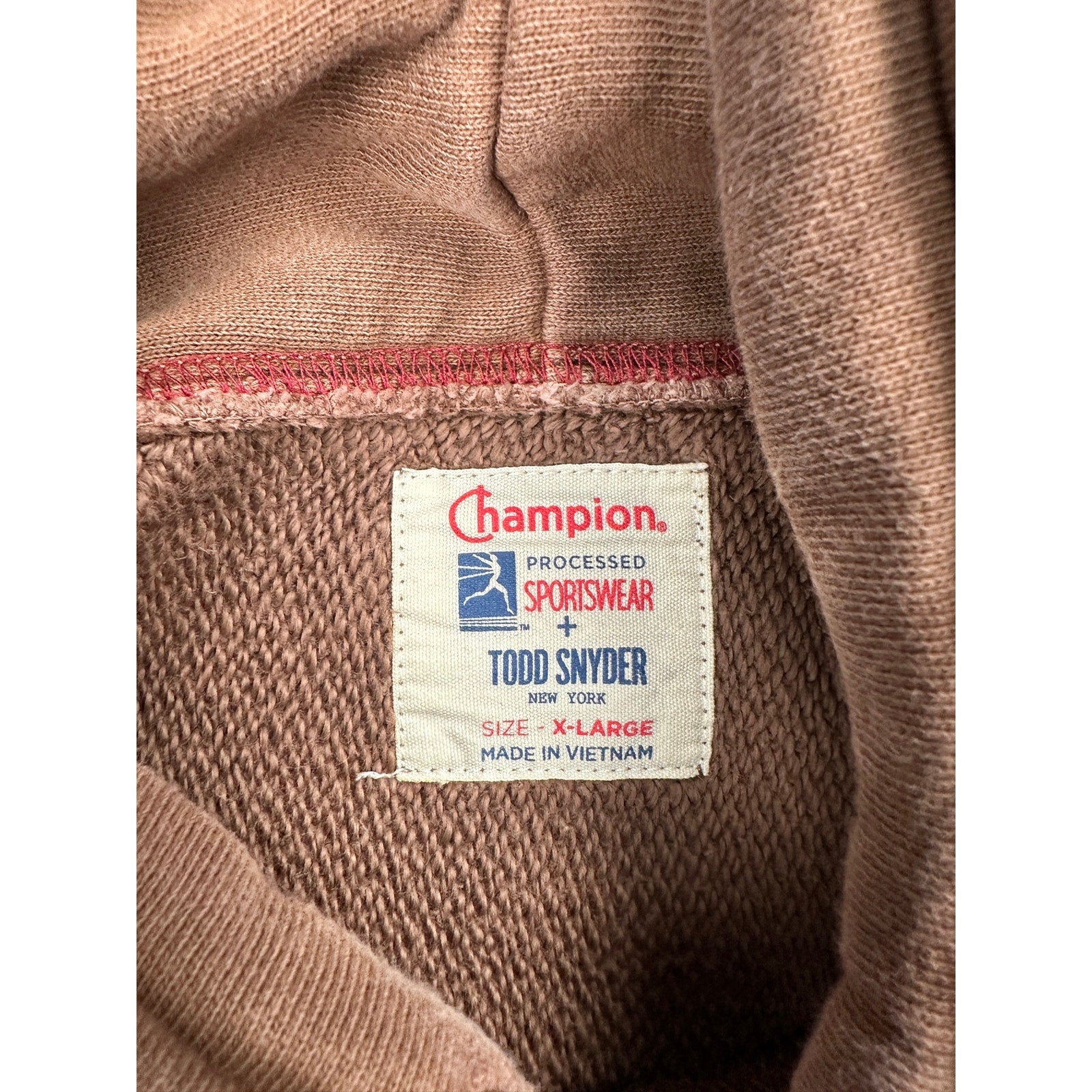 Todd Snyder x Champion Relaxed French Terry Hoodie in Brown — Size XL // Preowned