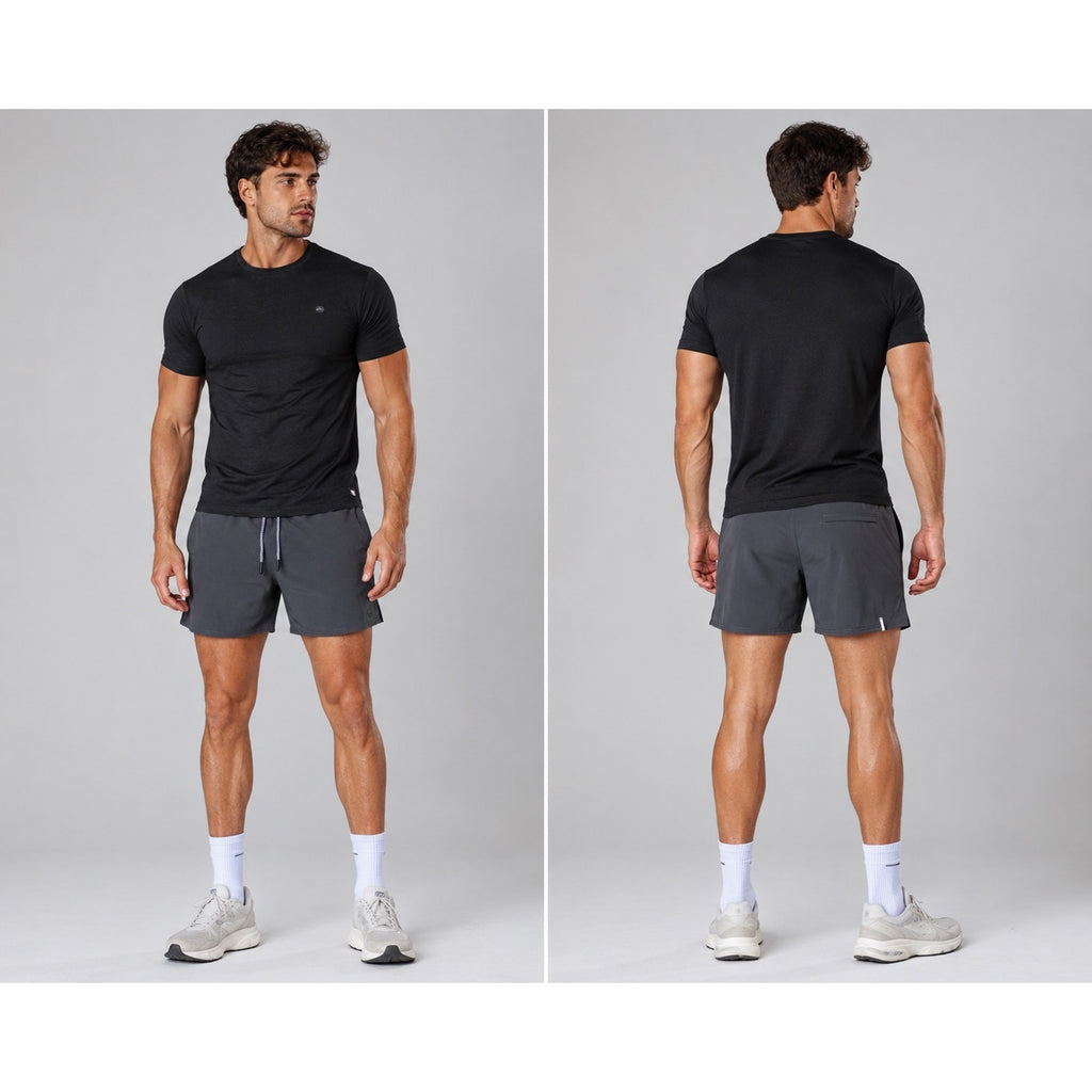 Rhoback The Deadlifts Lined Grit Gym Shorts in Graphite Grey — Size 2XL