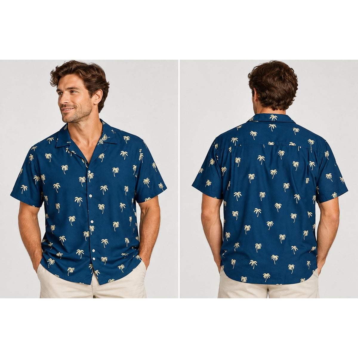 Chubbies The Gold Palm Rayon Sunday Short Sleeve Button Down Shirt — Size Medium