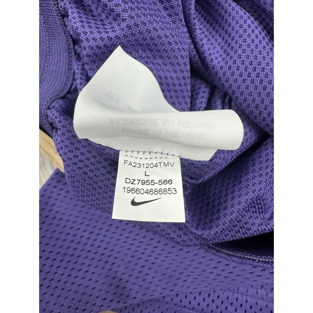 Nike TCU Horned Frogs Loose Fit Mid-Thigh Dri-FIT Mesh Athletic Shorts in Purple — Size Large