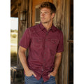BKE Short Sleeve Athletic Fit Pearl Snap Button Down in Red Gray — Size 2XL // Preowned