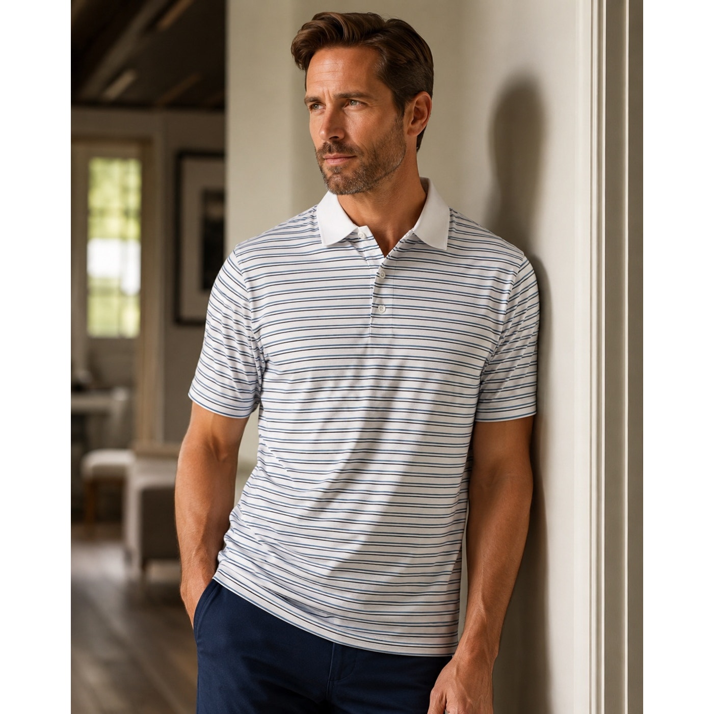 RLX Ralph Lauren Striped Classic Fit Wicking Performance Golf Polo - XL