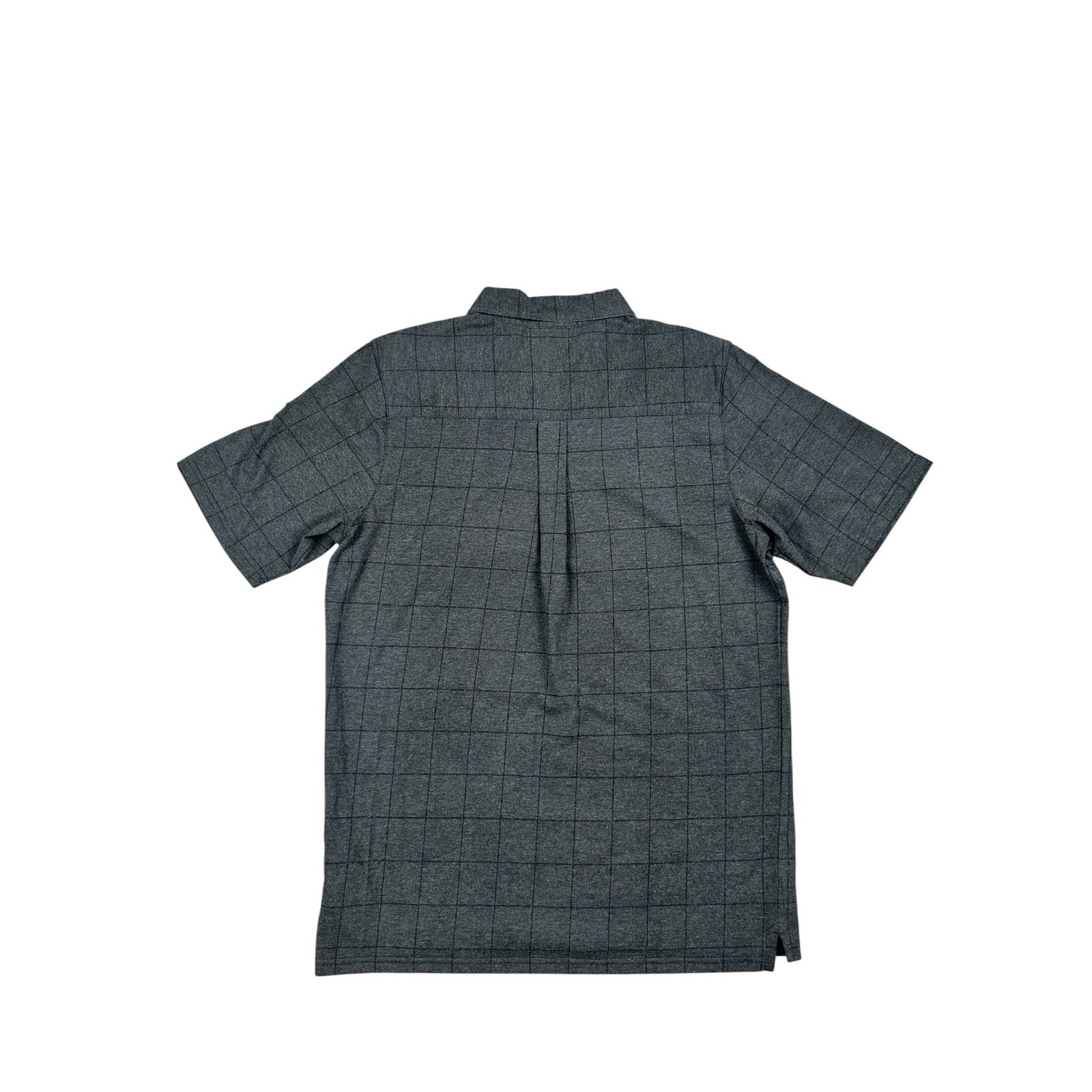 KJUS Inverness Windowpane Tech Polo in Charcoal, Black — Size 52 (Large)