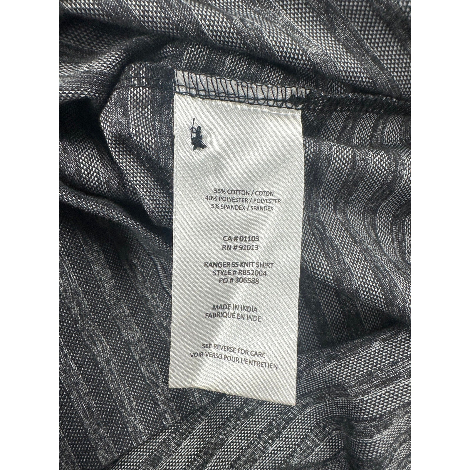 Robert Barakett Ranger Short Sleeve Knit Shirt in Black, Gray — Size Large