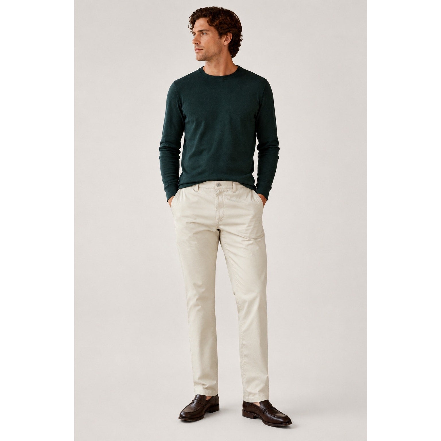 Bonobos Washed Chino Straight Leg in Cream Khaki — 35x30