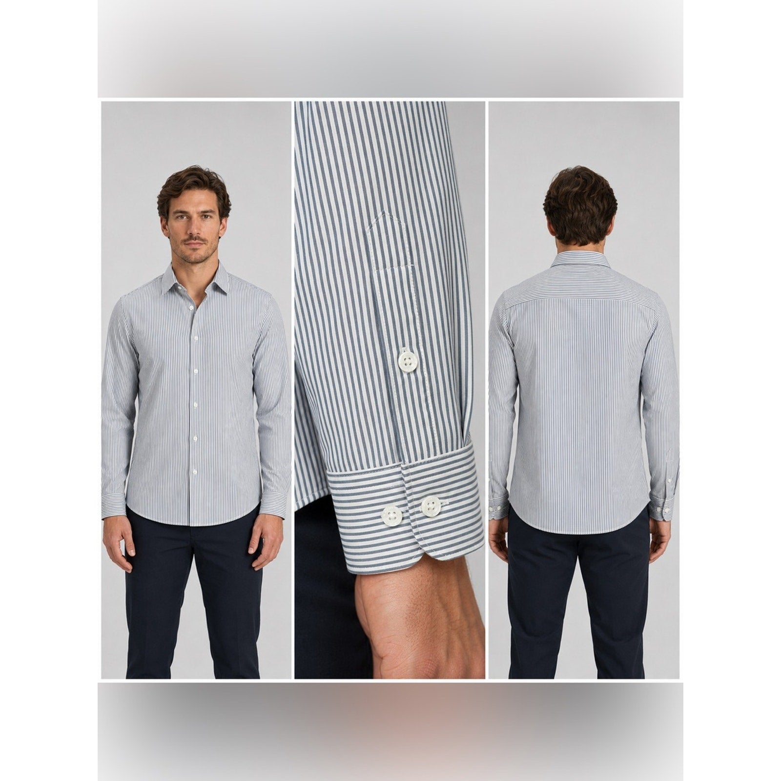 Mizzen+Main Blue Label Leeward Standard Performance Long Sleeve Button - Medium