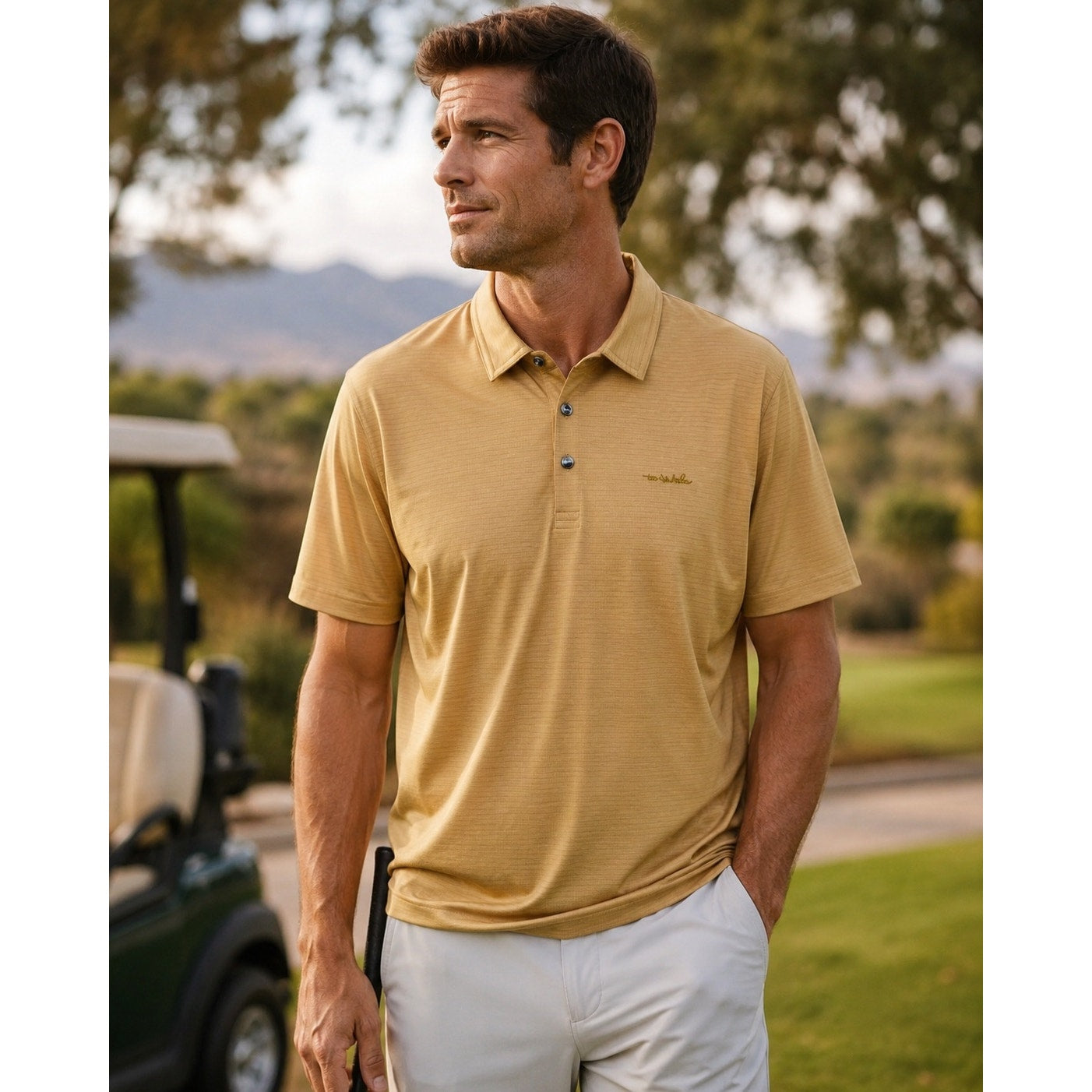 Travis Mathew The Zinna 2.0 Performance Golf Polo in Spruce Yellow — Size XL