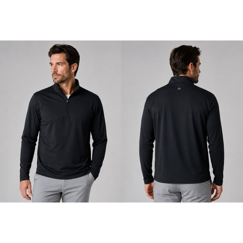 Mizzen+Main ProFlex Quarter Zip Pullover in Black — Size Large // Preowned