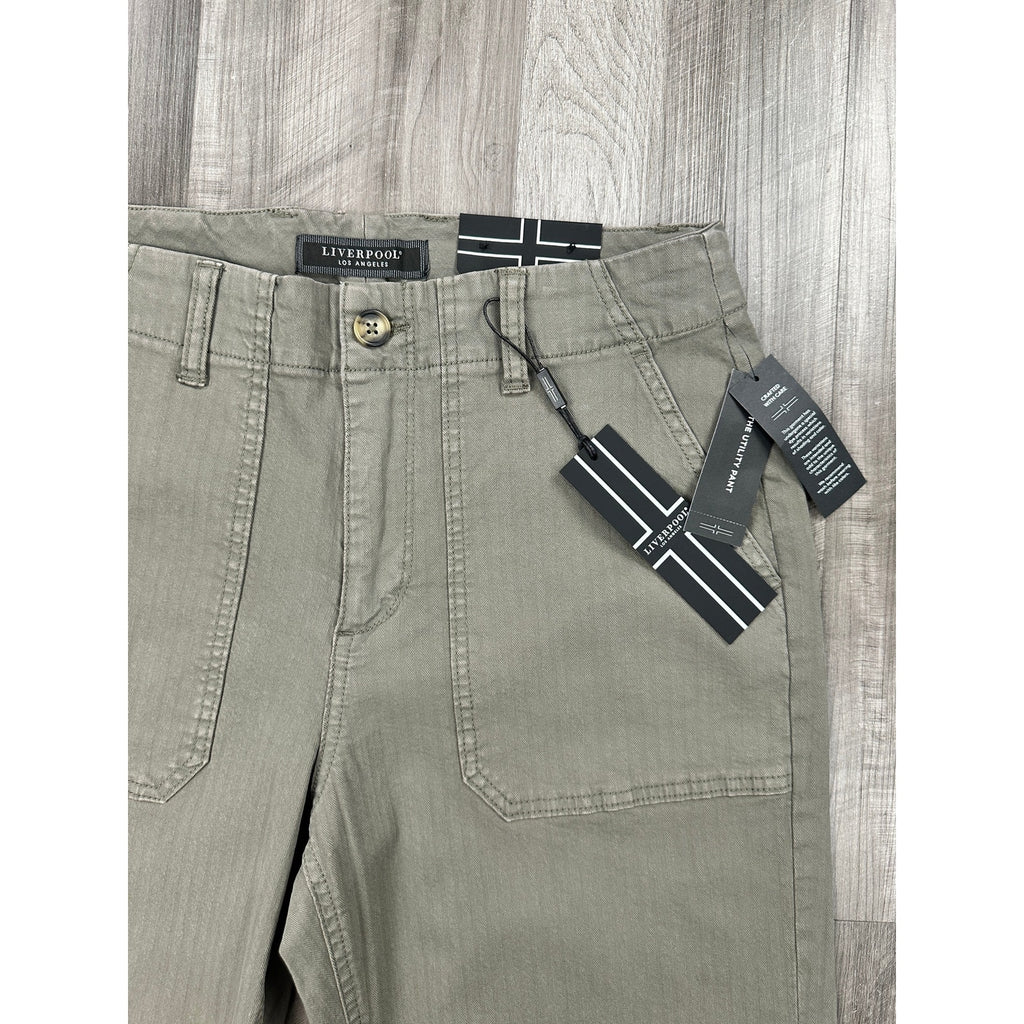 Liverpool Los Angeles The Utility Pant in Pewter Green — Size 31x32