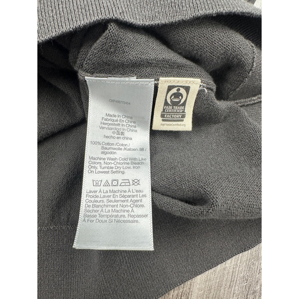 Madewell Garment Dyed Three Button Polo Sweater in Charcoal — Size XL // Preowned