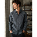 rag and bone Zane Poplin Wave Pinstripe Long Sleeve Button Down in Black and Gray — Size Large