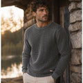Hunter Waffle Knit Grey Crew Neck Sweater - Large