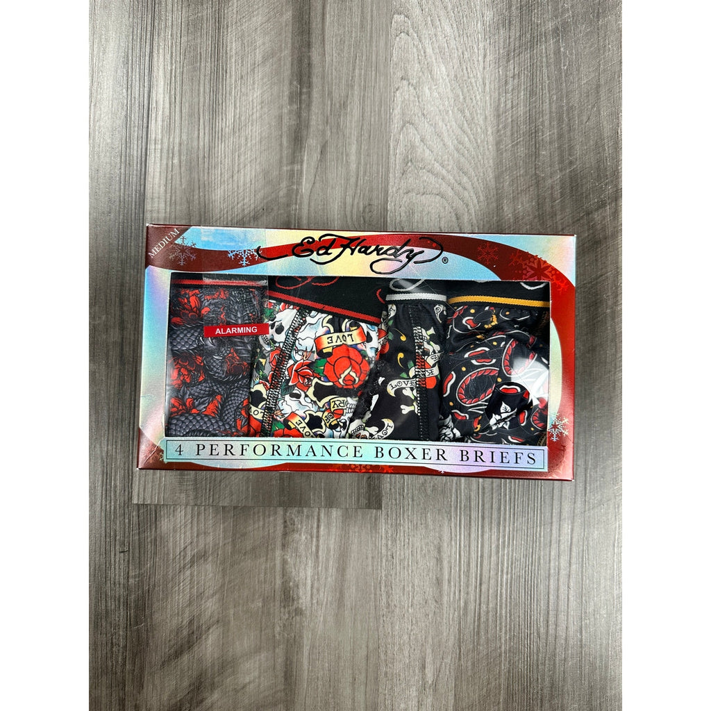 Ed Hardy Performance Boxer Briefs 4-Pack — Size Medium