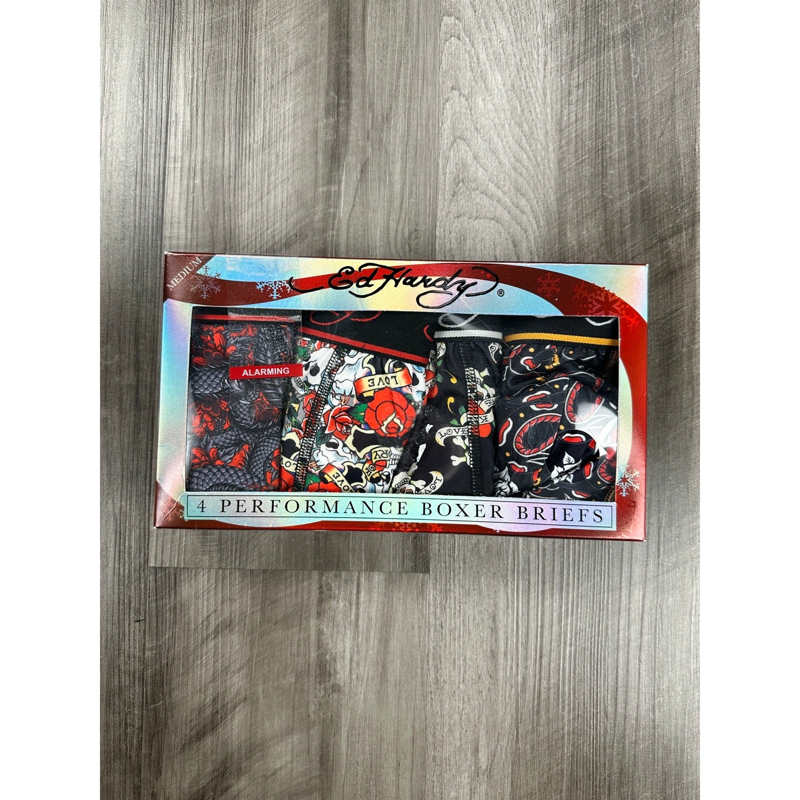 Ed Hardy Performance Boxer Briefs 4-Pack — Size Medium