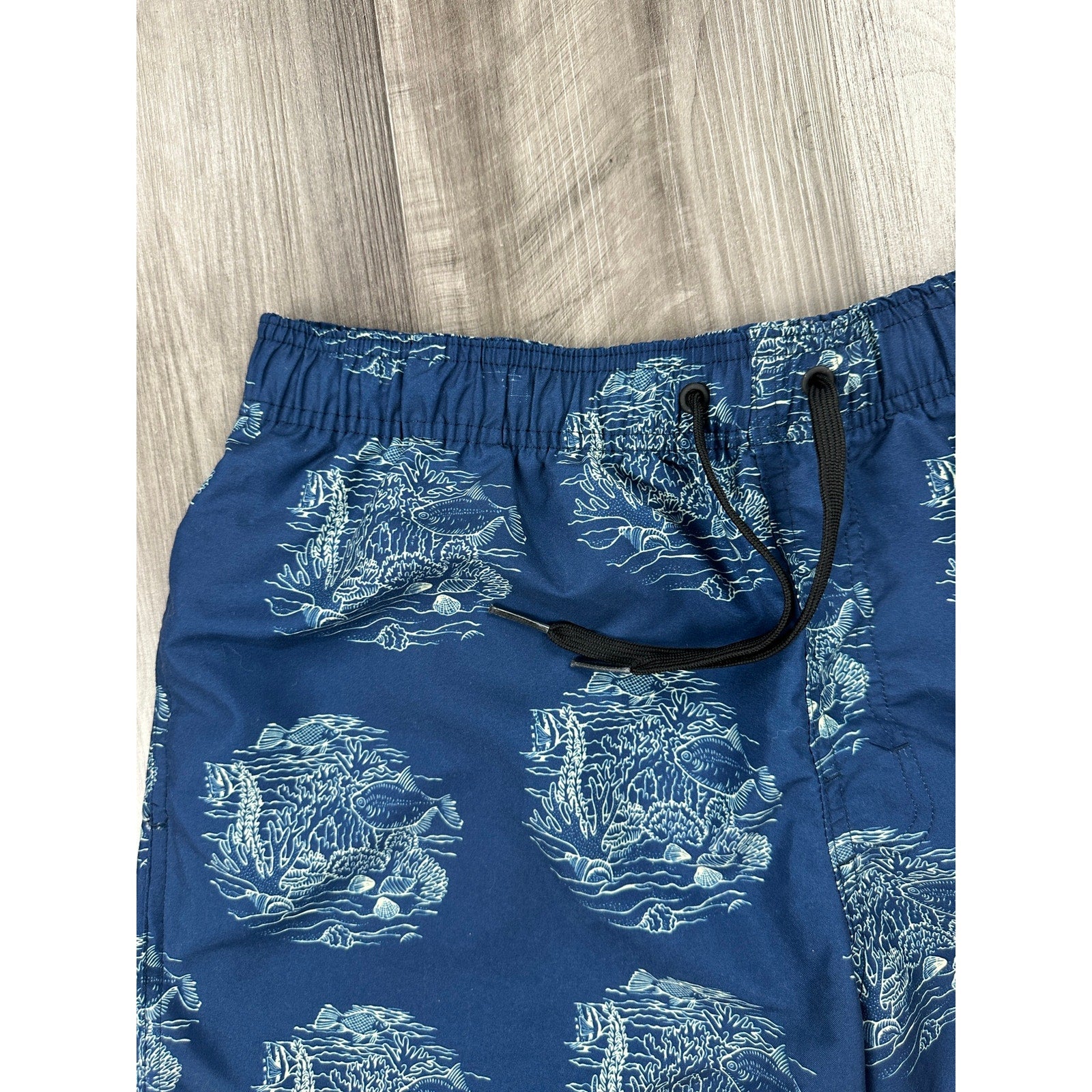 Muchachomalo Deep Sea Swim Trunks in Navy and Cream — Size XL // Preowned